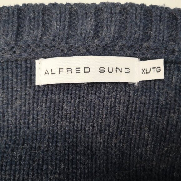 Alfred Sung Ladies Size XL Navy Boat Neck Straight Fit Sweater - Picture 3 of 10